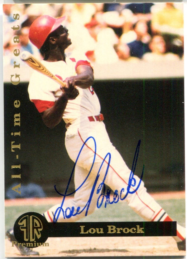 Lou Brock Autographed Front Row Premium Card