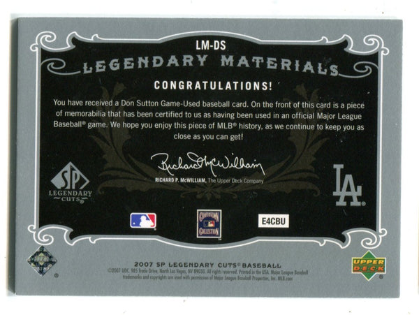 Don Sutton 2007 Upper Deck SP Legendary Materials Cuts #LMDS /125