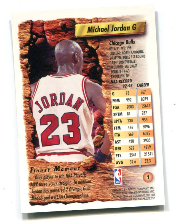 Michael Jordan 1994 Topps Finest Card #1