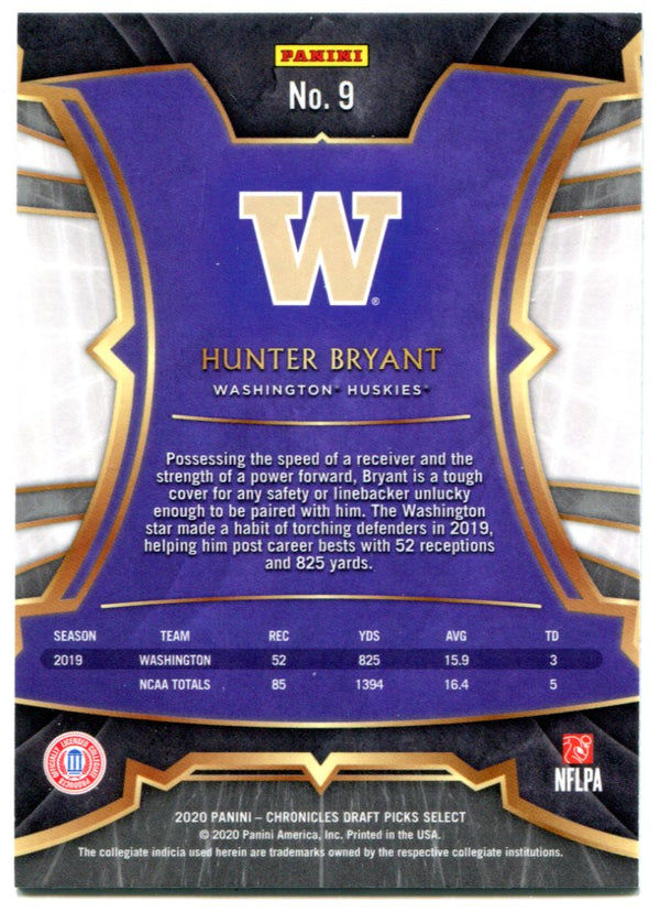 Hunter Bryant 2020 Panini Chronicles Draft Picks Select Rookie Card