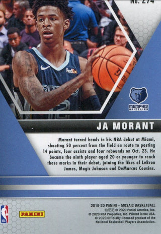 Ja Morant 2020 Panini Mosaic Rookie Card