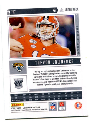 Trevor Lawrence 2021 Panini Luminance #147 Card