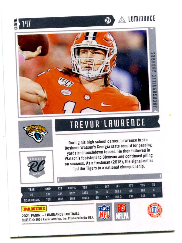 Trevor Lawrence 2021 Panini Luminance #147 Card
