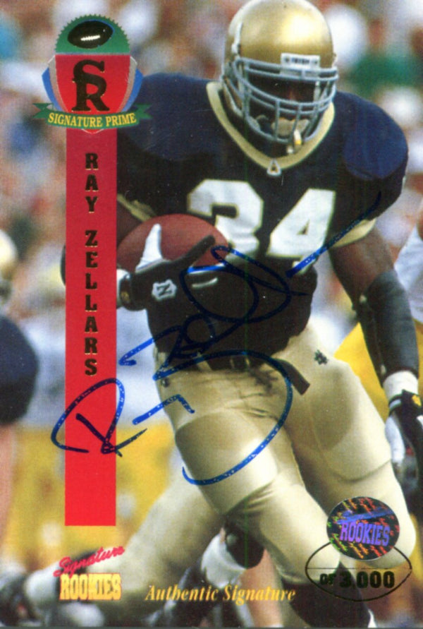 Ray Zellars Autographed 1995 Signature Rookies Card