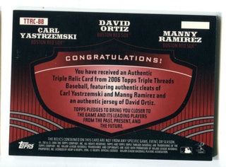David Ortiz Carl Yastrzemski Manny Ramirez 2006 Topps Triple Threads Card /18