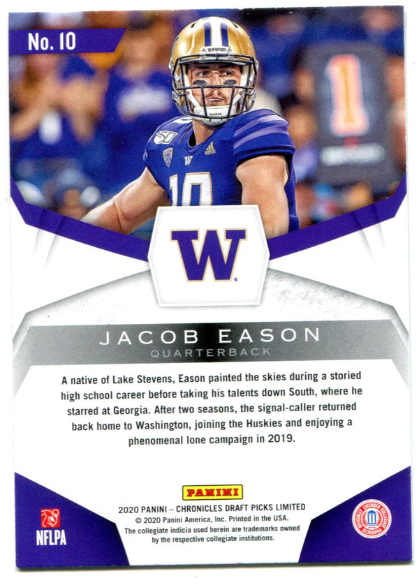 Jacob Eason 2020 Panini Chronicles Draft Picks Limited Rookie Card