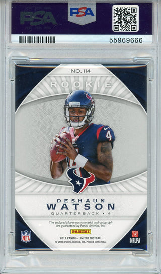DeShaun Watson Autographed 2017 Panini Limited Rookie Card (PSA Auto 10)