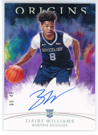 Ziaire Williams Autographed 2021-22 Panini Origins Rookie Card #RA-WIL
