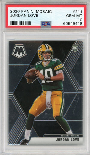 Jordan Love 2020 Panini Mosaic Rookie Card #211 (PSA Gem Mint 10)