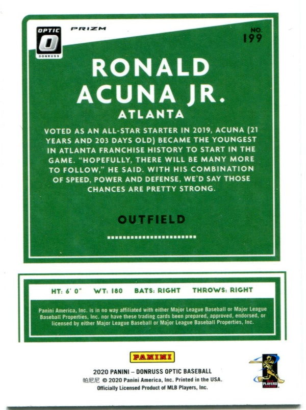 Ronald Acuna Jr Donruss Optic All Stars 2020