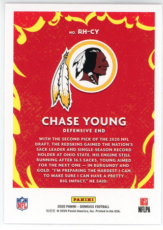 Chase Young 2020 Panini Donruss Red Hot Rookie Card #RH-CY