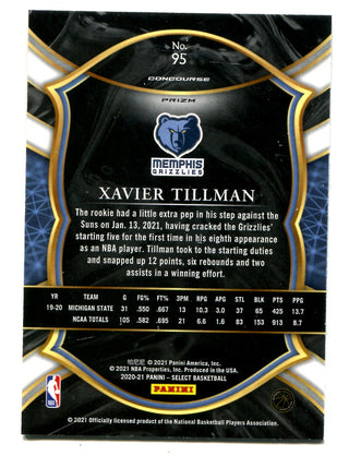 Xavier Tillman 2021 Panini Select Silver #95 Rookie Card