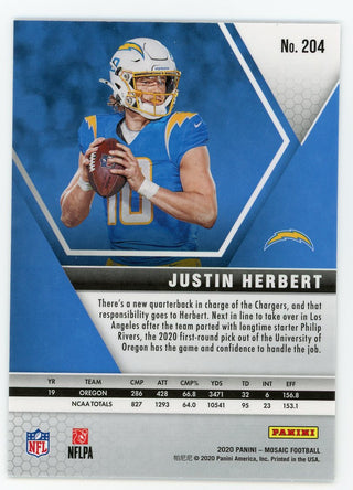 Justin Herbert 2020 Panini Mosaic #204 Card