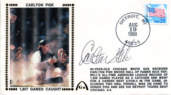 Carlton Fisk Autographed Gateway Aug 19 1988 First Day Cover