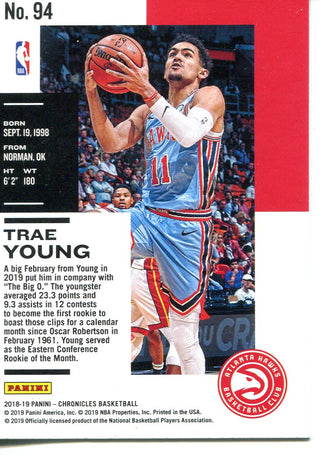 Trae Young 2019 Chronicles Rookie Card