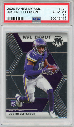 Justin Jefferson 2020 Panini Mosaic Rookie Card #270 (PSA Gem Mint 10)