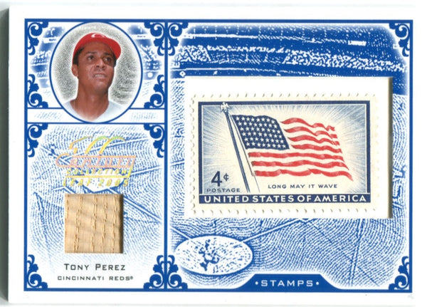 Tony Perez Donruss Stamps 004/100 Authentic Game Used Bat #S-22