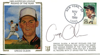 Gregg Olson Autographed Nov 7 1989 First Day Cover