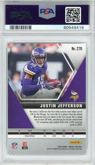 Justin Jefferson 2020 Panini Mosaic Rookie Card #270 (PSA Gem Mint 10)