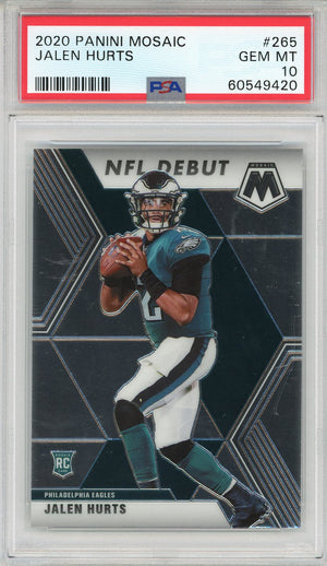 Jalen Hurts 2020 Panini Mosaic Rookie Card #265 (PSA Gem Mint 10)