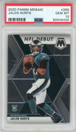 Jalen Hurts 2020 Panini Mosaic Rookie Card #265 (PSA Gem Mint 10)