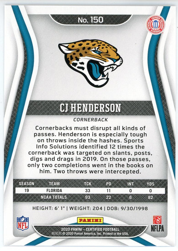 CJ Henderson 2020 Panini Certified Rookie Card #150