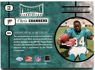 Chris Chambers Leaf Rookies and Stars Freshman Orientation Rookie Jersey Card
