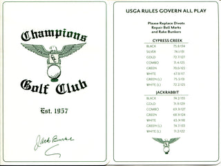 Jack Burke Autographed Champions Golf Club Card