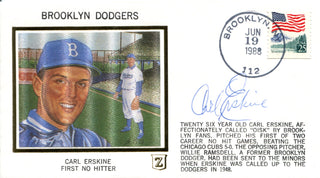 Carl Erskine Autographed Jun 19 1988 First Day Cover