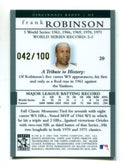 Frank Robinson 2003 Topps Tribute Card #20 42/100