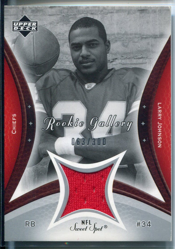Larry Johnson 2003 Upper Deck Rookie Gallery Jersey Relic Rookie Card 63/300