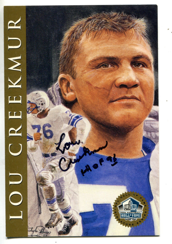 Lou Creekmur 1998 Autographed Gold Hall Of Fame Card