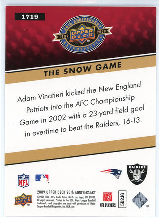 Tom Brady 2009 Upper Deck 20th Anniversary The Snow Game Card #1719