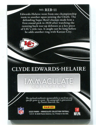 Clyde Edwards-Helaire 2020 Panini Immaculate #REB11 Auto Card 15/25