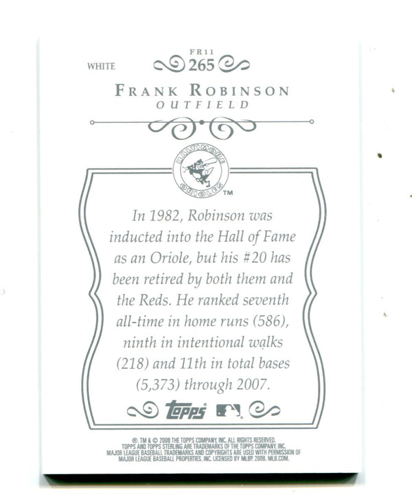 Frank Robinson 2008 Topps Sterling White #FR11 Card 41/50