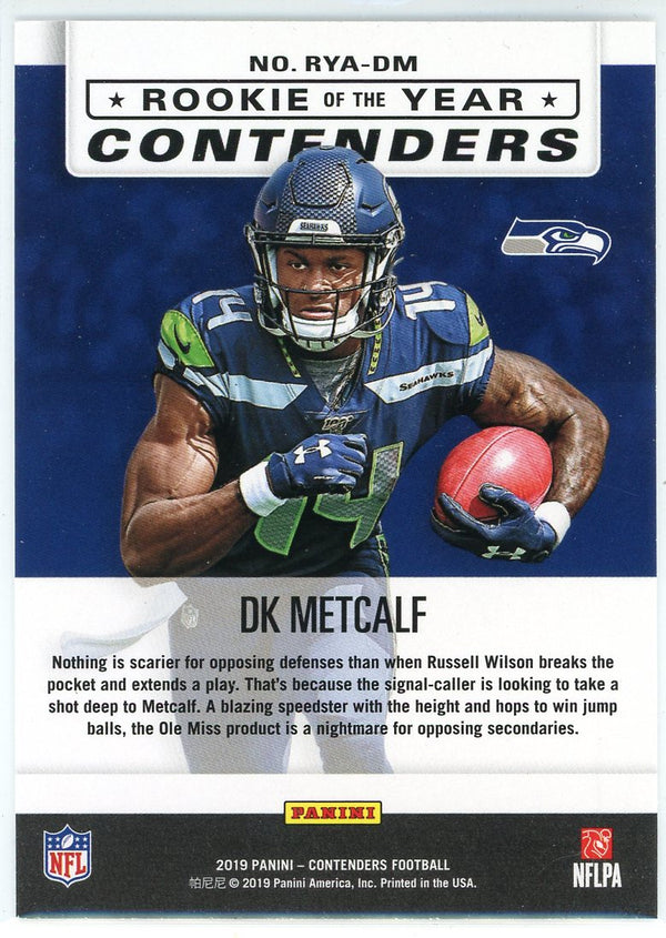 DK Metcalf 2019 Panini Contenders Rookie of the Year Card #RYA-DM