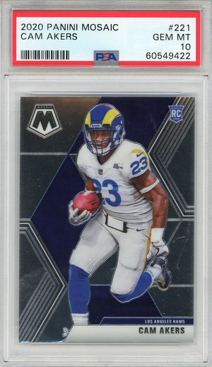 Cam Akers 2020 Panini Mosaic Rookie Card #221 (PSA Gem Mint 10)