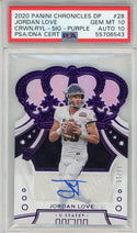 Jordan Love Autographed 2020 Panini Chronicles Crown Royale Purple Rookie Card (PSA Gem Mint 10)