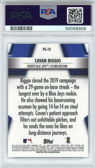 Cavan Biggio 2020 Topps Chrome Future Stars Rookie Card #FS13 (PSA)