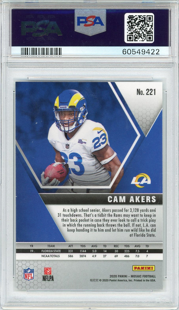 Cam Akers 2020 Panini Mosaic Rookie Card #221 (PSA Gem Mint 10)
