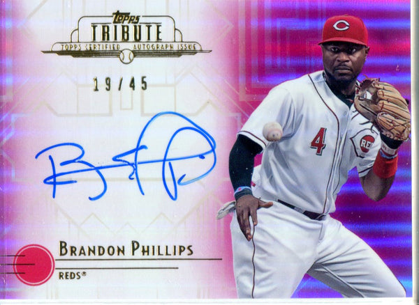 Brandon Phillips 2014 Topps Tribute Autographed Card #19/45