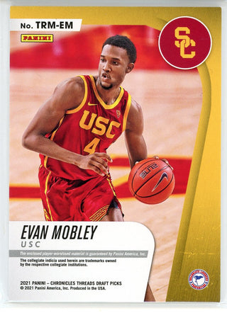 Evan Mobley 2021 Panini Chronicles Threads Draft Picks Rookie Memorabilia Card #TRM-EM