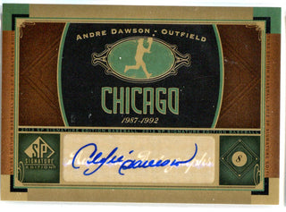 Andre Dawson 2012 Upper Deck Autographed Card