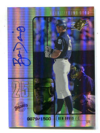 Ben Davis 2000 Upper Deck SPx Rookie/Young Star #110 Card 879/1500
