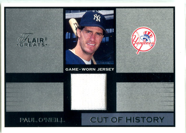 Paul O'Neil 2003 Fleer Greats Cut of History Game-Worn Jersey Card