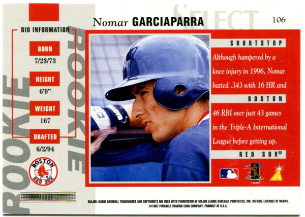 Nomar Garciaparra Rookie Select Pinnacle 1997