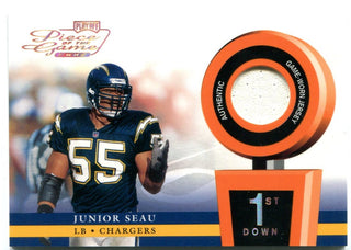 Junior Seau 2002 Playoff Game Worn Jersey Card