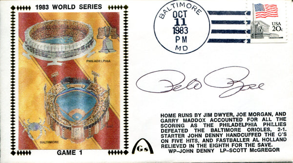 Pete Rose Autographed October 11th 1983 First Day Cover (JSA)