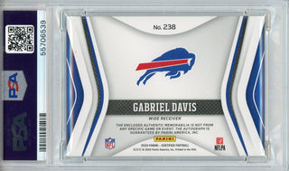 Gabriel Davis Autographed 2020 Panini Certified Freshman Fabric Rookie Card (PSA Gem Mint 10)