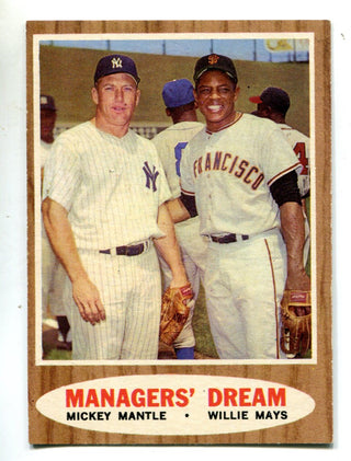 Mickey Mantle/ Willie Mays Topps 1962 Managers Dream #18 Card